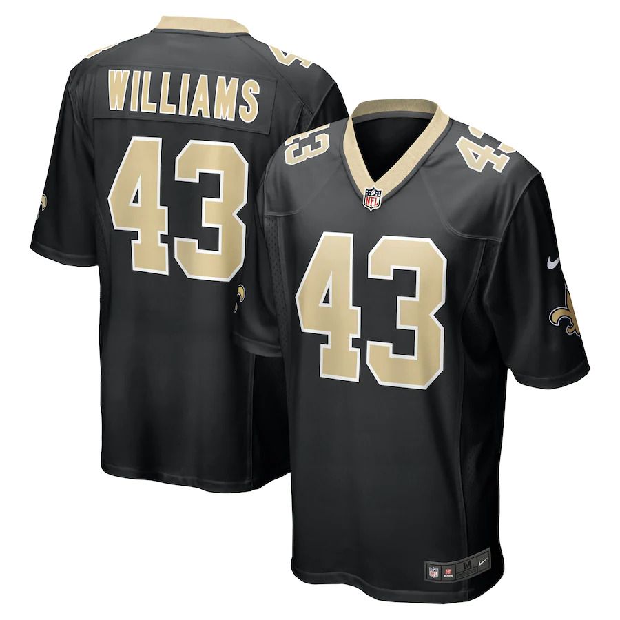 Men New Orleans Saints 43 Marcus Williams Nike Black Game NFL Jersey